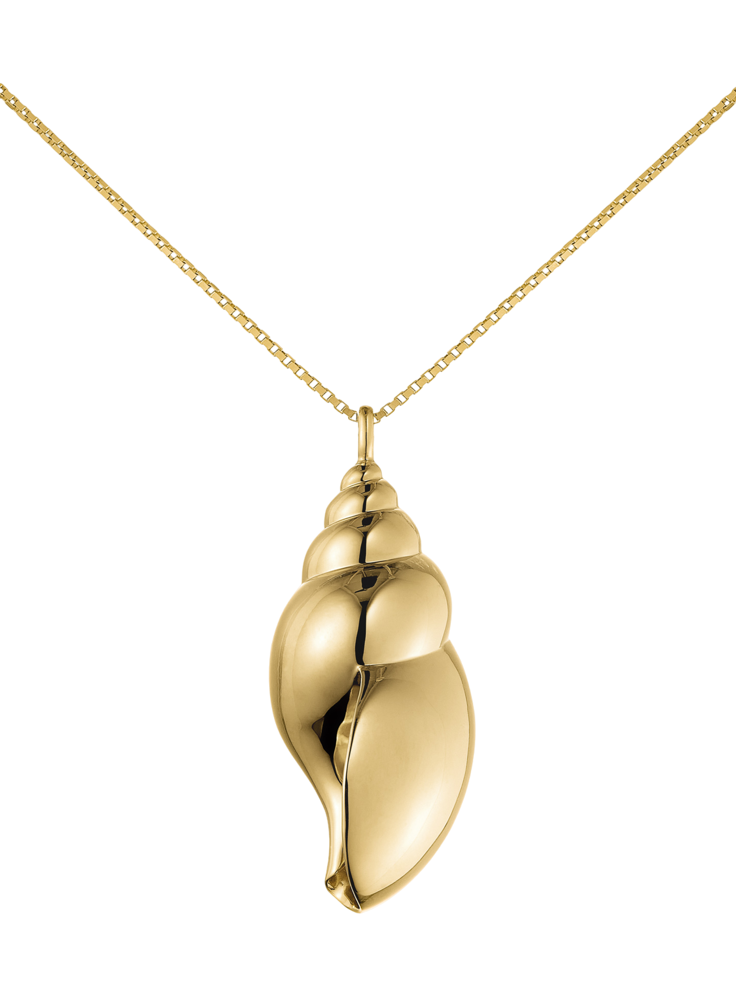 Lune et coquillage necklace - gold vermeil